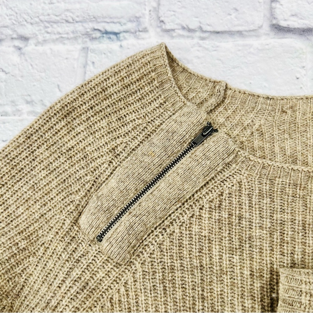 Eileen Fisher Ribbed Knit Sweater Large Beige Yak Wool Blend Soft Cozy Warm - Picture 3 of 8